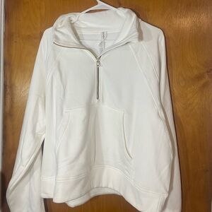 Jockey Velour Backed Fleece Half Zip - “white”